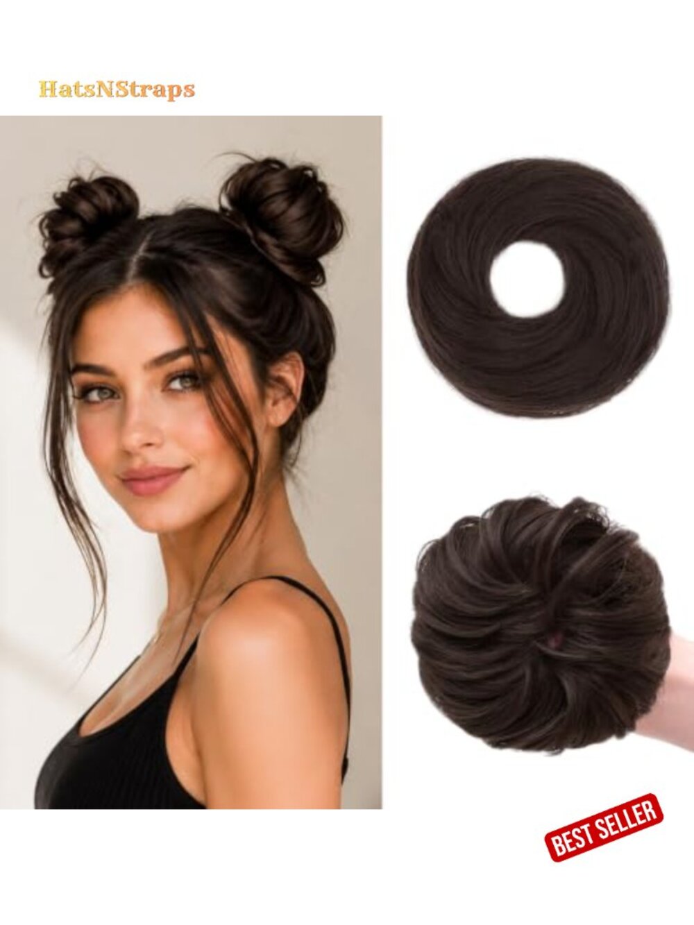 2PCS Messy Bun Hair Piece Synthetic Bun Extension Updo Hair Accessory